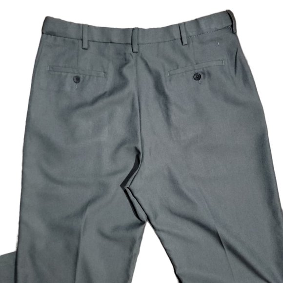 Haggar Mens Cool 18 Classic Fit FLat Front Pants Stria Hidden Sz 36x34 - Picture 2 of 8